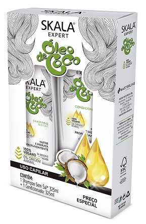 KIT SHAMPOO + CONDICIONADOR SKALA 325ML OLEO DE COCO