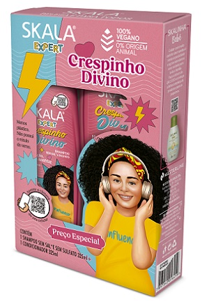 KIT SHAMPOO + CONDICIONADOR SKALA 325ML CRESPINHO KIDS