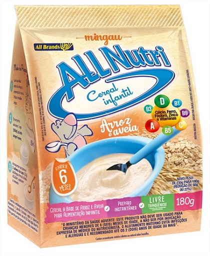 MINGAU ALLNUTRI 180G ARROZ/AVEIA