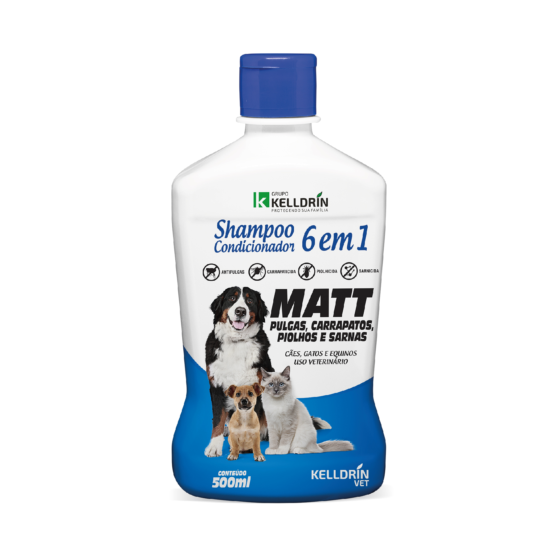 SHAMPOO E CONDICIONADOR PET 6 EM 1 KELLDRIN 500ML