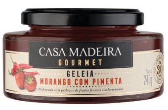 GELEIA CASA MADEIRA GOURMET 240G MORANGO COM PIMENTA 