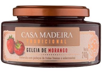 GELEIA CASA MADEIRA TRADICIONAL 240G MORANGO