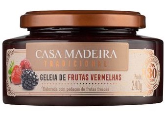 GELEIA CASA MADEIRA TRADICIONAL 240G FRUTAS VERMELHAS