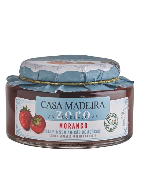 GELEIA CASA MADEIRA ZERO AÇÚCAR 220G MORANGO 