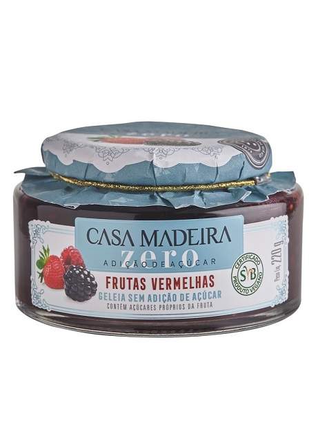 GELEIA CASA MADEIRA ZERO AÇÚCAR 220G FRUTAS VERMELHAS