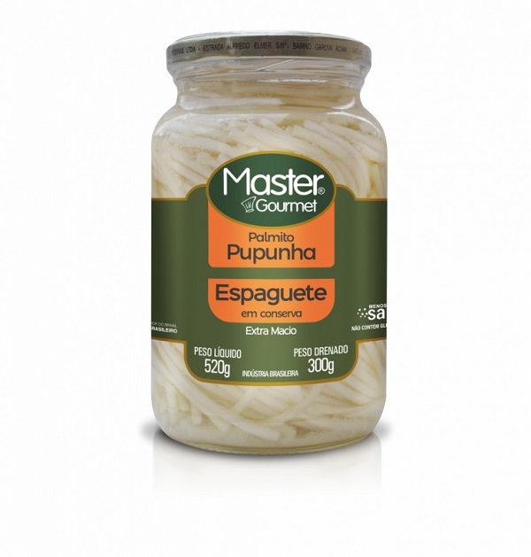 PALMITO PUPUNHA MASTER VIDRO 300G ESPAGUETE