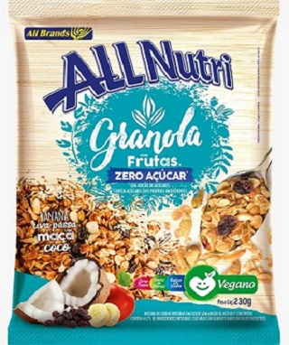 GRANOLA ALLNUTRI 230G COM FRUTAS ZERO ACUCAR 