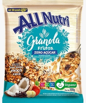 GRANOLA ALLNUTRI 500G COM FRUTAS ZERO ACUCAR