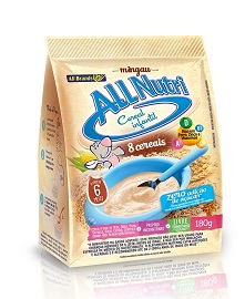 MINGAU ALLNUTRI 180G 8 CEREAIS ZERO ACUCAR