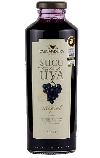 SUCO INTEGRAL EM VIDRO   500ML CASA MADEIRA UVA