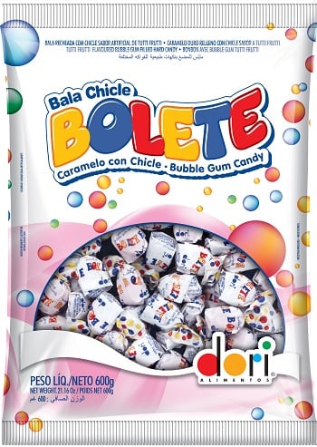 BALA CHICLE 600G TUTI FRUTTI BOLETE DORI