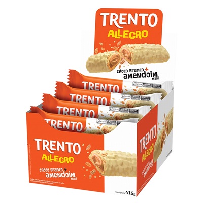 CHOCOLATE TRENTO ALLEGRO 26G CHOCOLATE BRANCO COM AMENDOIM