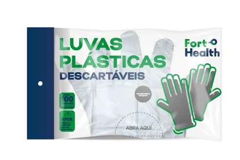 LUVAS DESCARTAVEIS FORT HEALTH C/100 UN