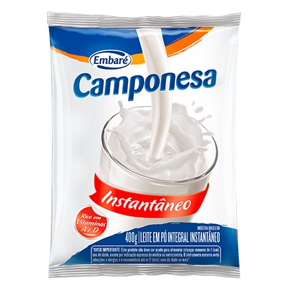 LEITE EM PO PACOTE CAMPONESA 400G INTEGRAL INSTANTANEO