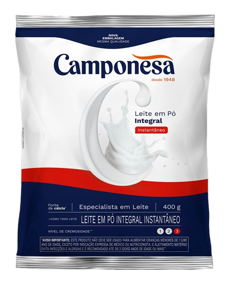 LEITE EM PO PACOTE CAMPONESA 400G INTEGRAL INSTANTANEO