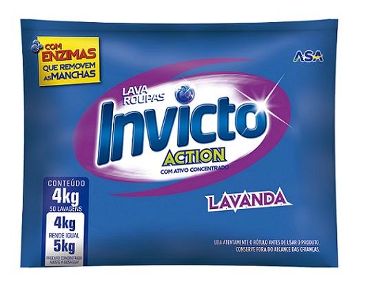 LAVA ROUPAS EM PO INVICTO SACHE 4KG LAVANDA