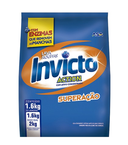 LAVA ROUPAS EM PO INVICTO SACHE 1,6KG SUPERAÇAO