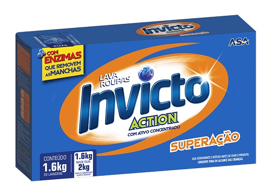 LAVA ROUPAS EM PO INVICTO CX 1,6KG SUPERAÇÃO