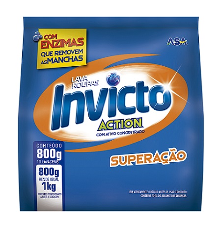 LAVA ROUPAS EM PO INVICTO SACHE  800G SUPERACAO