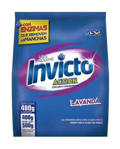 LAVA ROUPAS EM PO INVICTO SACHE  400G LAVANDA