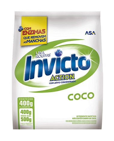 LAVA ROUPAS EM PO INVICTO SACHE  400G COCO