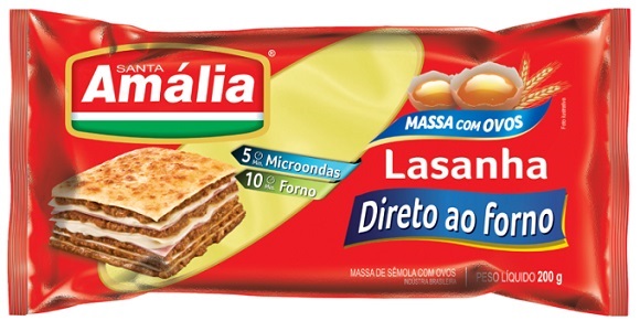 LASANHA SANTA AMALIA OVOS 200G DIRETO AO FORNO