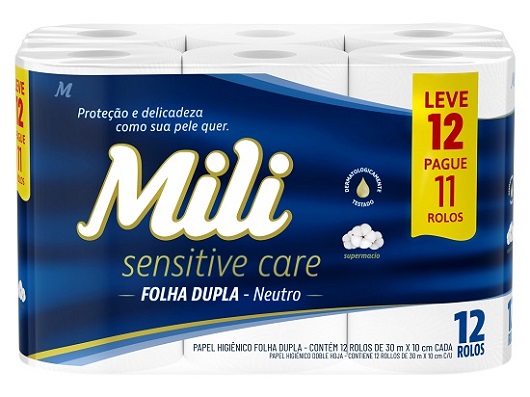 PAPEL HIGIENICO FOLHA DUPLA 30M MILI L12 P11 NEUTRO