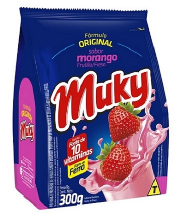 BEBIDA LACTEA PÓ MUKY PACOTE 300G MORANGO