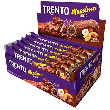 CHOCOL TRENTO MASSIMO 30G NUTS AO LEITE