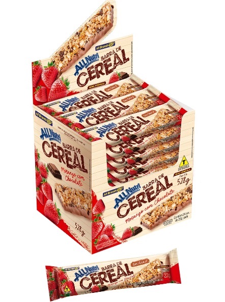 BARRA CEREAL ALLNUTRI 22G  MORANGO C/ CHOCOLATE