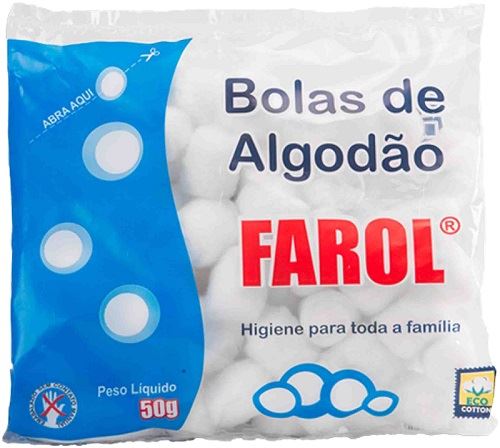 ALGODÃO FAROL PACOTE BOLA BRANCO  50G