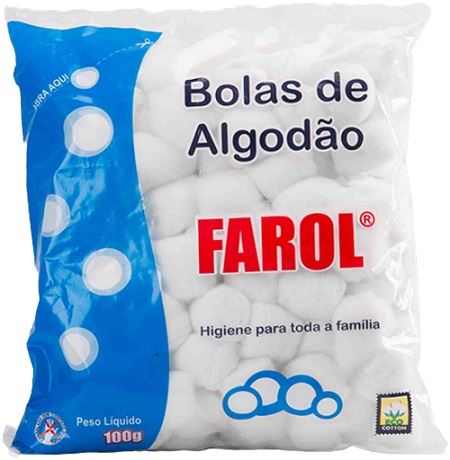 ALGODÃO FAROL PACOTE BOLA BRANCO 100G