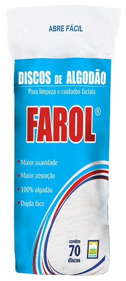 ALGODÃO FAROL PACOTE DISCO BRANCO 60G