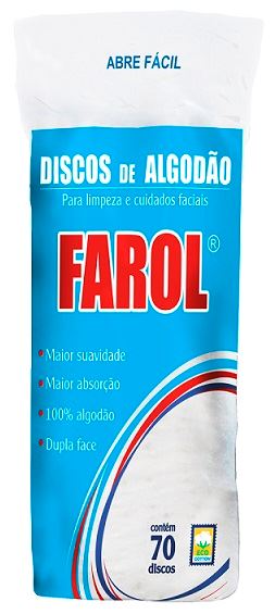 ALGODÃO FAROL PACOTE DISCO BRANCO 60G