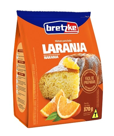 MISTURA BOLO BRETZKE POUCH 370G LARANJA