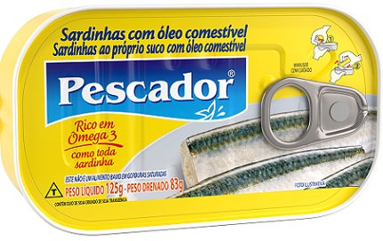 SARDINHA PESCADOR 125G OLEO 