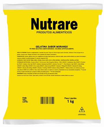 GELATINA NUTRARE 1KG MORANGO