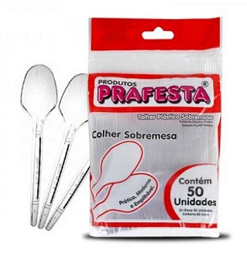 COLHER DESCARTAVEL SOBREMESA PRAFESTA CR C/50