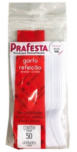 GARFO DESCARTAVEL PRAFESTA FORTE BRANCO C/50