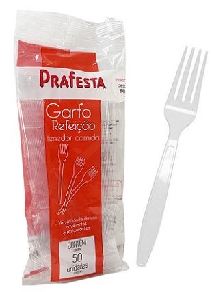 GARFO DESCARTAVEL PRAFESTA FORTE CRISTAL C/50