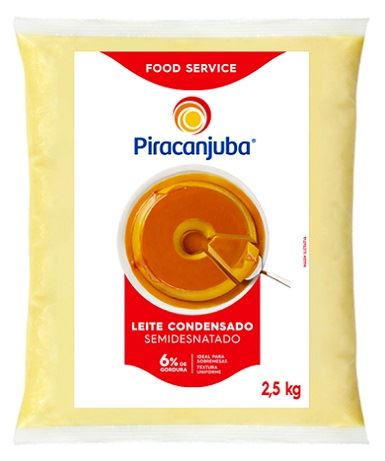LEITE CONDENSADO PIRACANJUBA 2,5KG BAG SEMI-DESNATADO 6%G