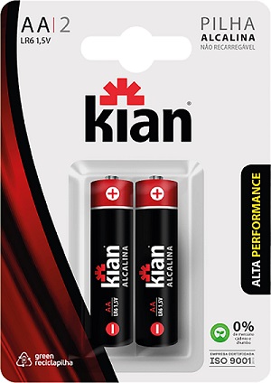 PILHA KIAN ALCALINA PEQUENA AA 2UN PILHA KIAN ALCALINA PEQUENA AA 2UN