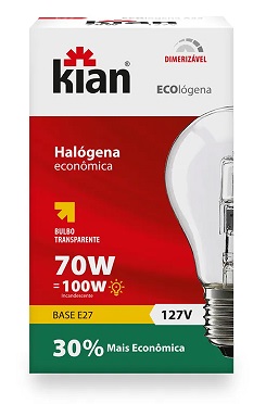 LAMPADA INCANDESCENTE HALOGENA KIAN  70W 127