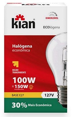 LAMPADA INCANDESCENTE HALOGENA KIAN 100W 127 LAMPADA INCANDESCENTE HALOGENA KIAN 100W 127
