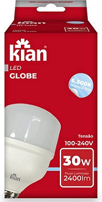 LAMPADA LED GLOBE KIAN BIVOLT 30W 6500K LAMPADA LED GLOBE KIAN BIVOLT 30W 6500K