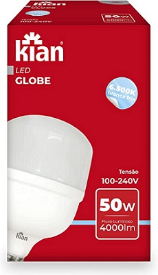 LAMPADA LED GLOBE KIAN BIVOLT 50W 6500K