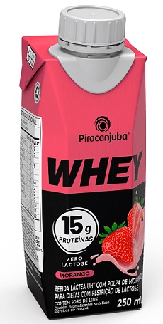 WHEY PROTEINA 15G PROT 250ML ZERO LACTOSE MORANGO