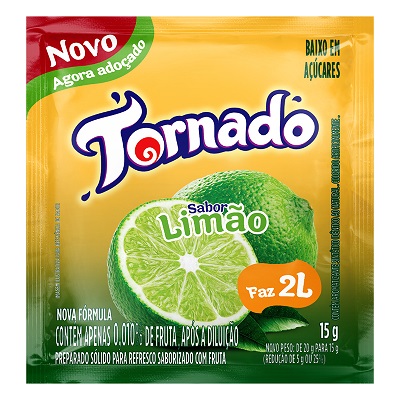 REFRESCO EM PO TORNADO 15G LIMAO