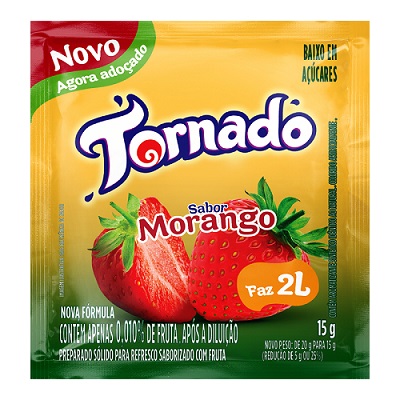 REFRESCO EM PO TORNADO 15G MORANGO