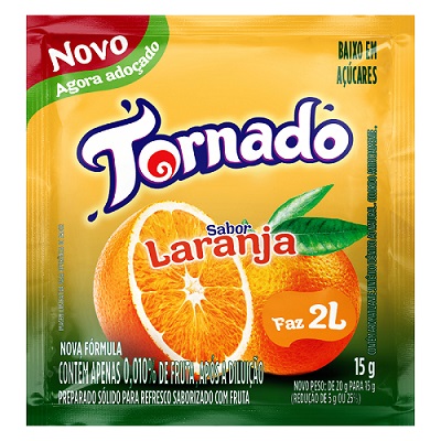 REFRESCO EM PO TORNADO 15G LARANJA